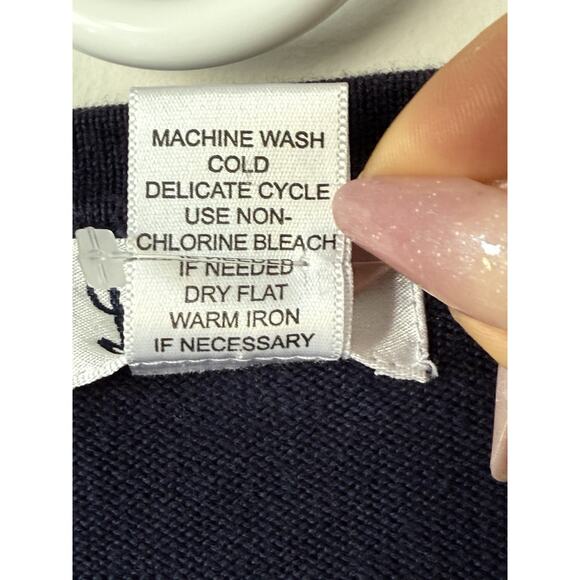 Lilly Pulitzer Blue Cotton Button Front Cardigan Sweater Women's S Palm Tree - Picture 7 of 10